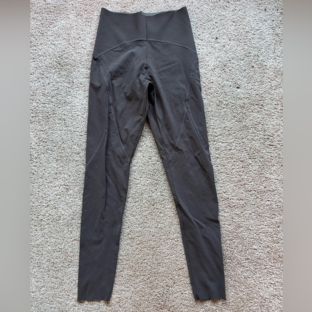 OYSHO SPORT leggings full length high rise compressive medium dark brown workout